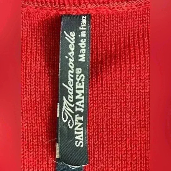 SaintJames red double breasted wool  jacket with gray and red lapel SP France - Picture 5 of 9